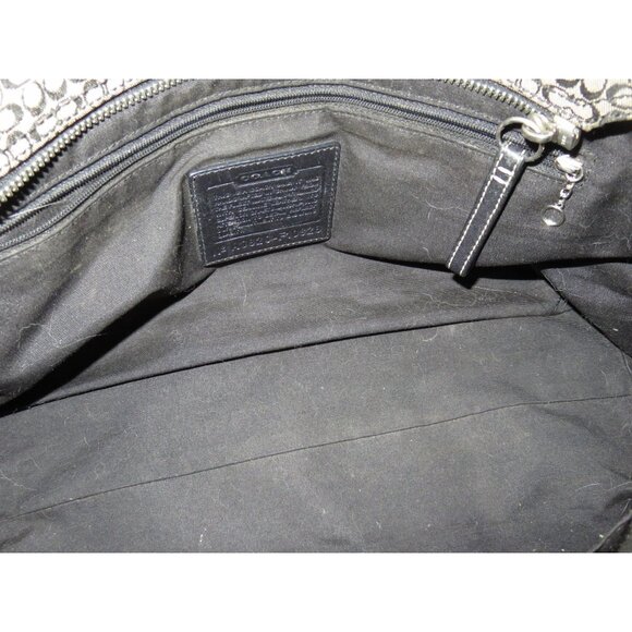 Coach 2008 Y2K Soho Black & Gray Jacquard Signature Satchel Tote Bag F10928 - Picture 5 of 12